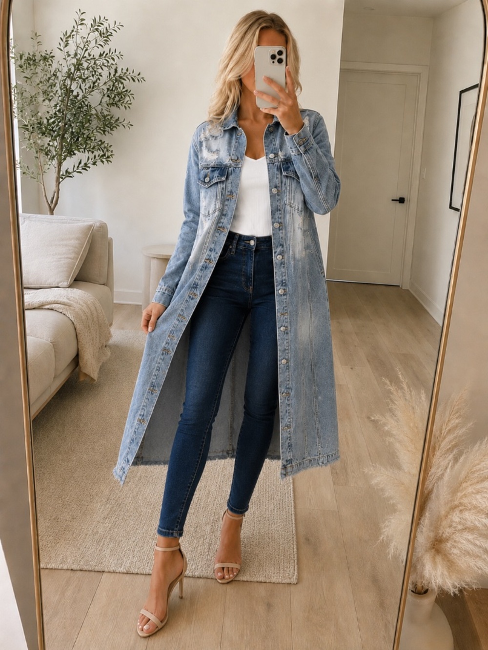 NWT Plus Light Wash Longline Denim Jacket 2X / XXL